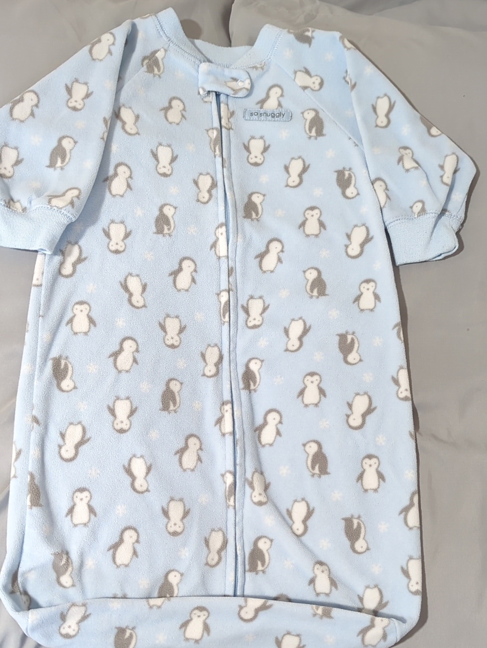Blue Penguin Print Baby Sleep Sack